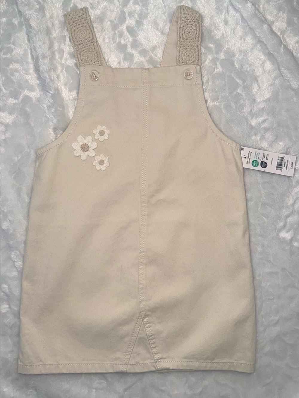 OshKosh B'gosh Cream Pinafore Jumper with Crochet Straps